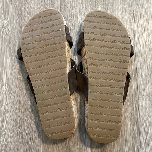 Eddie Bauer Women’s Slide Sandals Size 7 Brown Leather Granola Girl Bohemian - Picture 11 of 11
